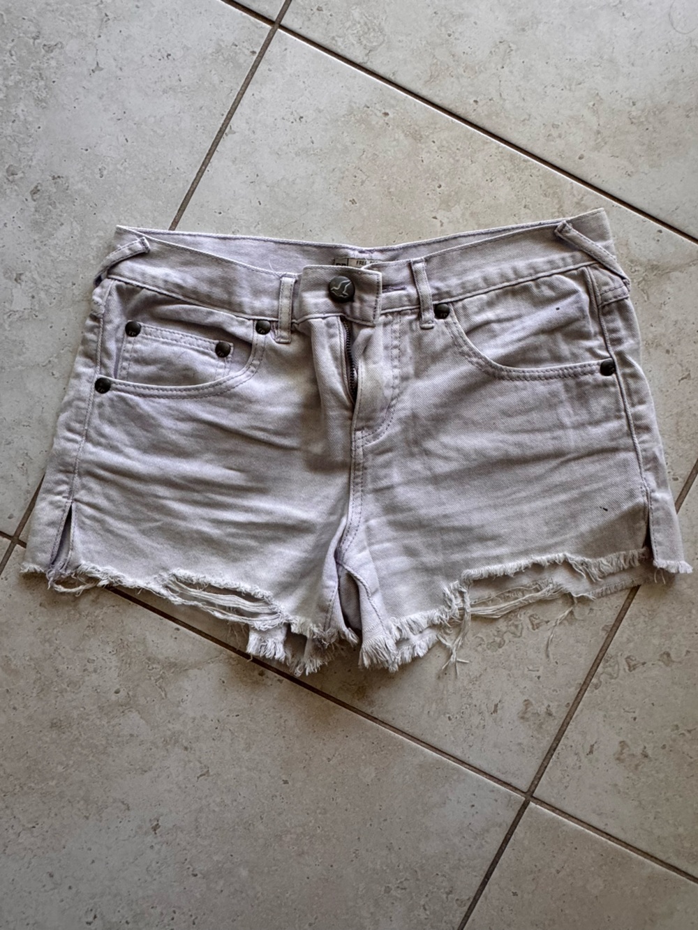 Lavender Free People Denim Cut Off Shorts